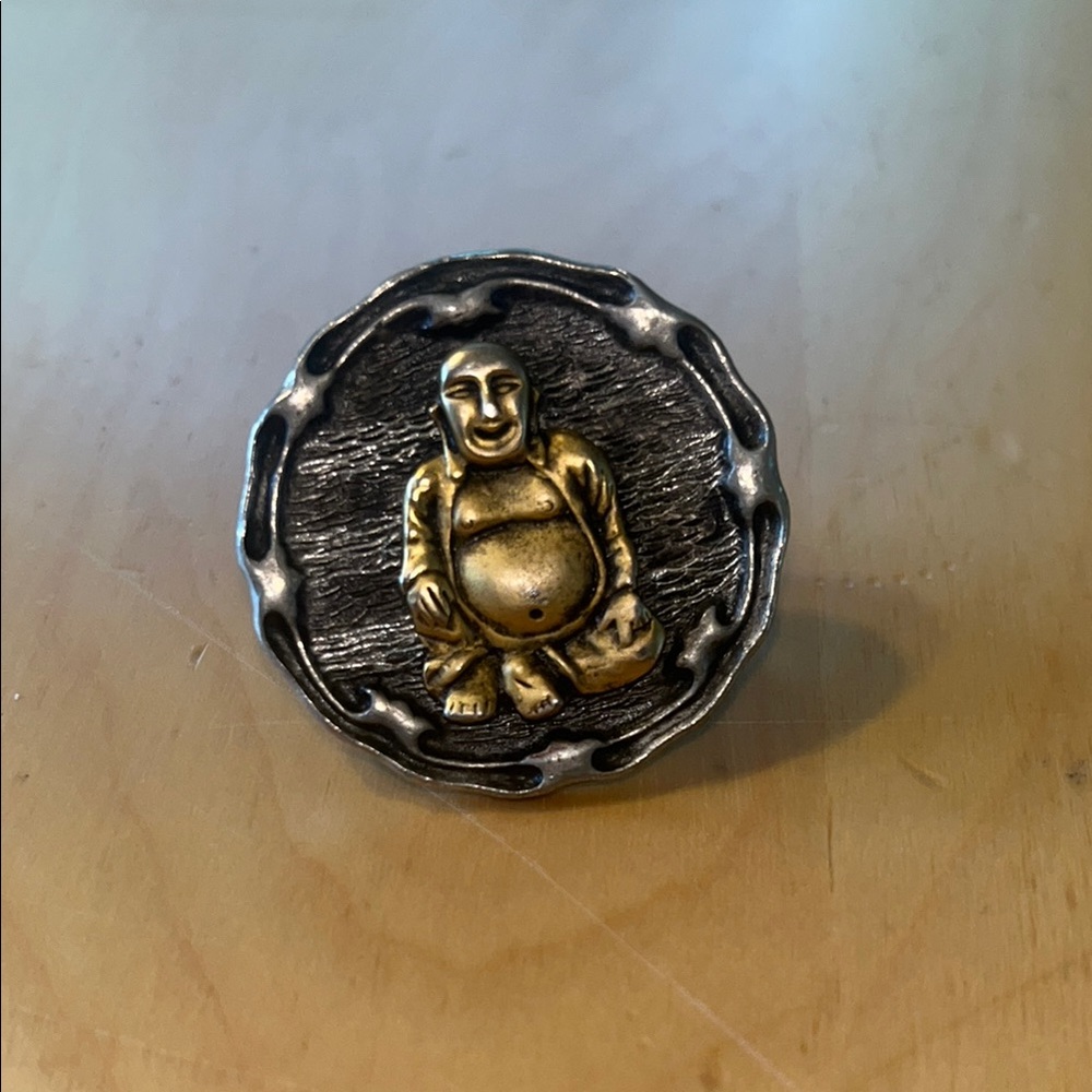 Gold and Silver Buddha Ring